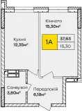 1-кімнатна