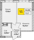  1-кімнатна