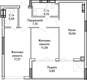 2-кімнатна  68.65м² номер - 15 зображення з Синергія Буд
