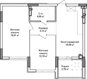 2-кімнатна  62.43м² номер - 39 зображення з Синергія Буд