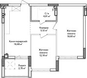 2-кімнатна  62.4м² номер - 38 зображення з Синергія Буд