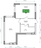 1-комнатная  46.5м² номер - 84 изображение с Синергія Буд