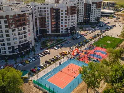 Будівельна група Синергія відкрила спортивне містечко з тенісним кортом, футбольним полем та баскетбольним майданчиком в ЖК Синергія Сіті