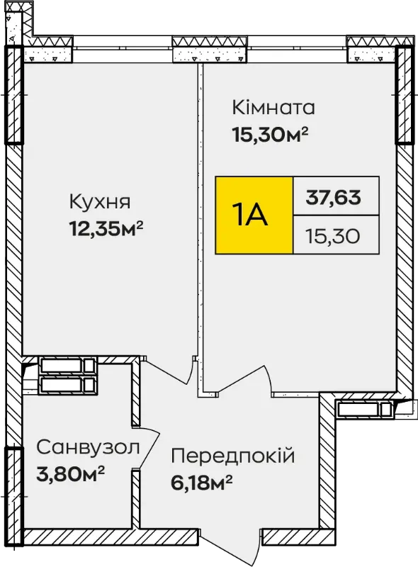 Купити 1-кімнатну квартиру  в Ірпені