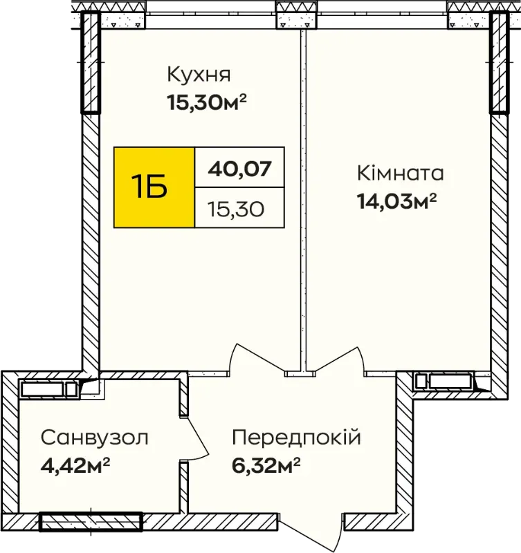 Купити 1-кімнатну квартиру  в Ірпені