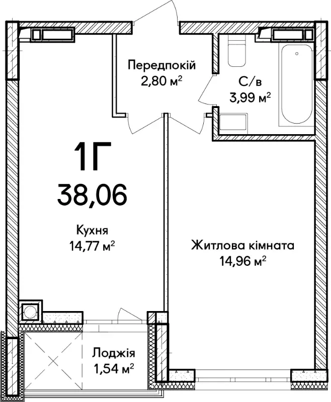 Купить 1-комнатную квартиру в Ирпене