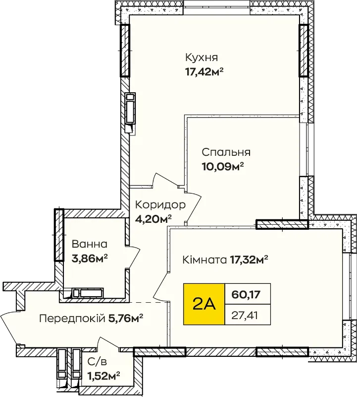 Купити 2-кімнатну квартиру  в Ірпені