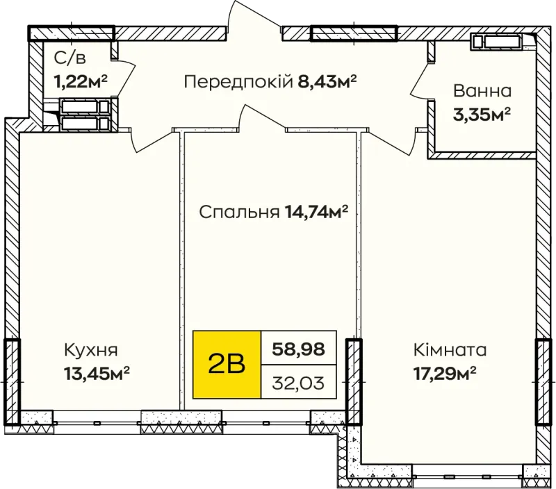 Купити 2-кімнатну квартиру  в Ірпені