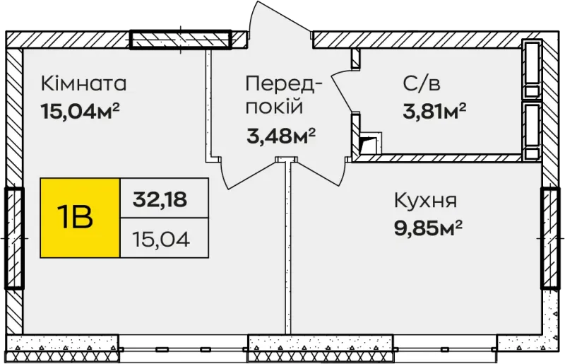 Купити 1-кімнатну квартиру в Ірпені