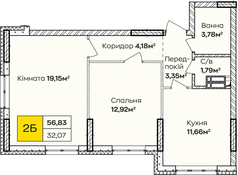 Купити 2-кімнатну квартиру  в Ірпені