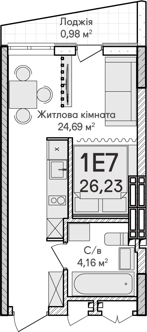 Купить 1-комнатную квартиру в Ирпене
