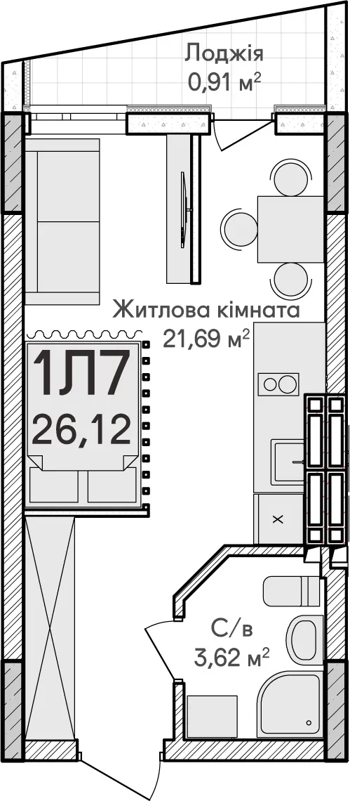Купить 1-комнатную квартиру в Ирпене
