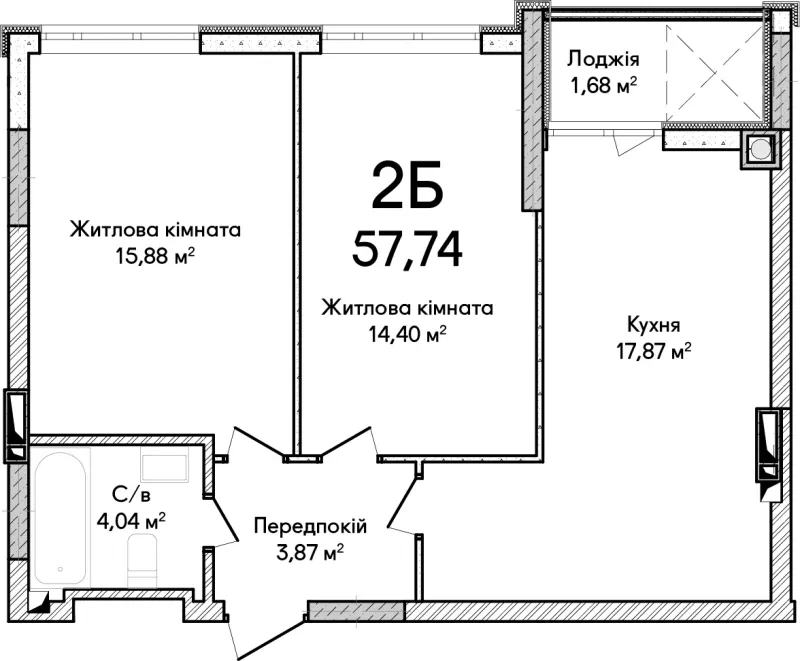 Купити 2-кімнатну квартиру в Ірпені