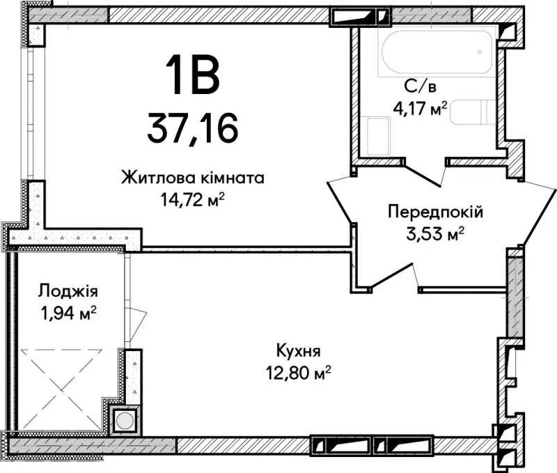 Купити 1-кімнатну квартиру  в Ірпені