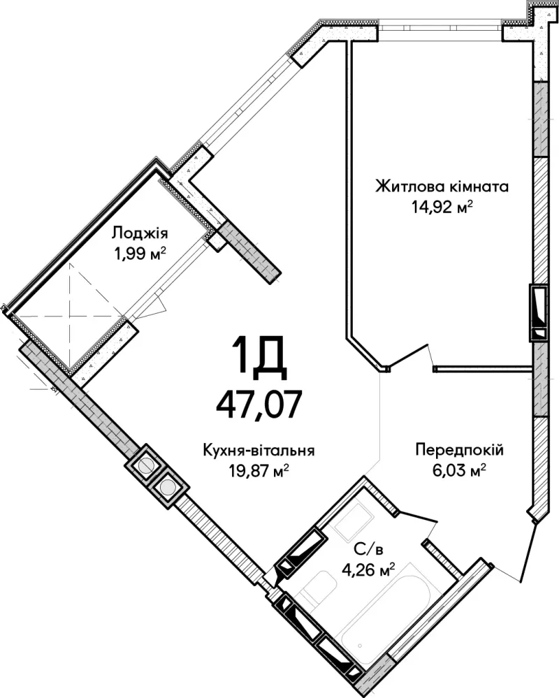 Купити 1-кімнатну квартиру в Ірпені