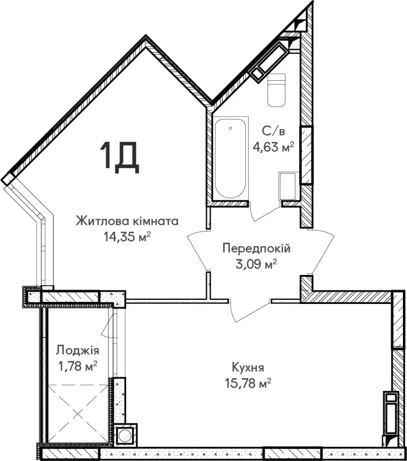 Купити 1-кімнатну квартиру в Ірпені