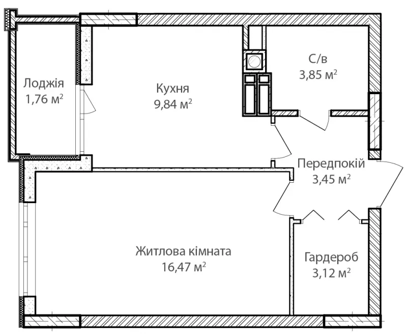 Купити 1-кімнатну квартиру  в Ірпені