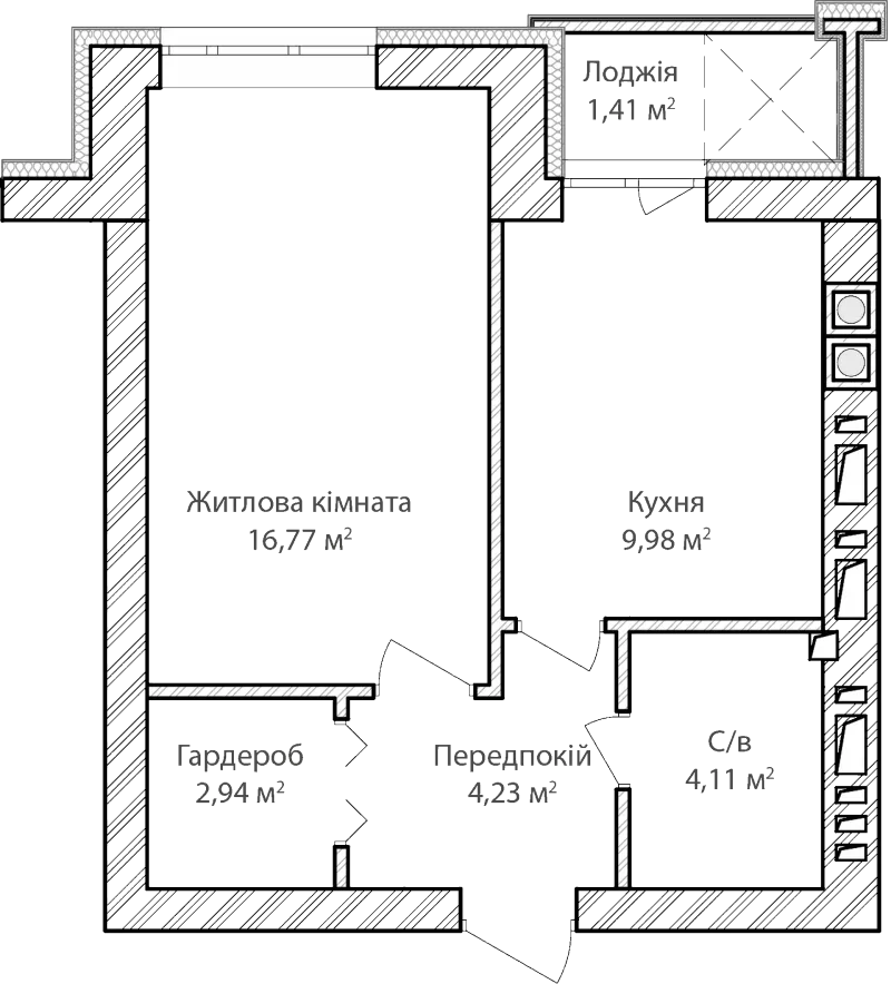 Купити 1-кімнатну квартиру  в Ірпені